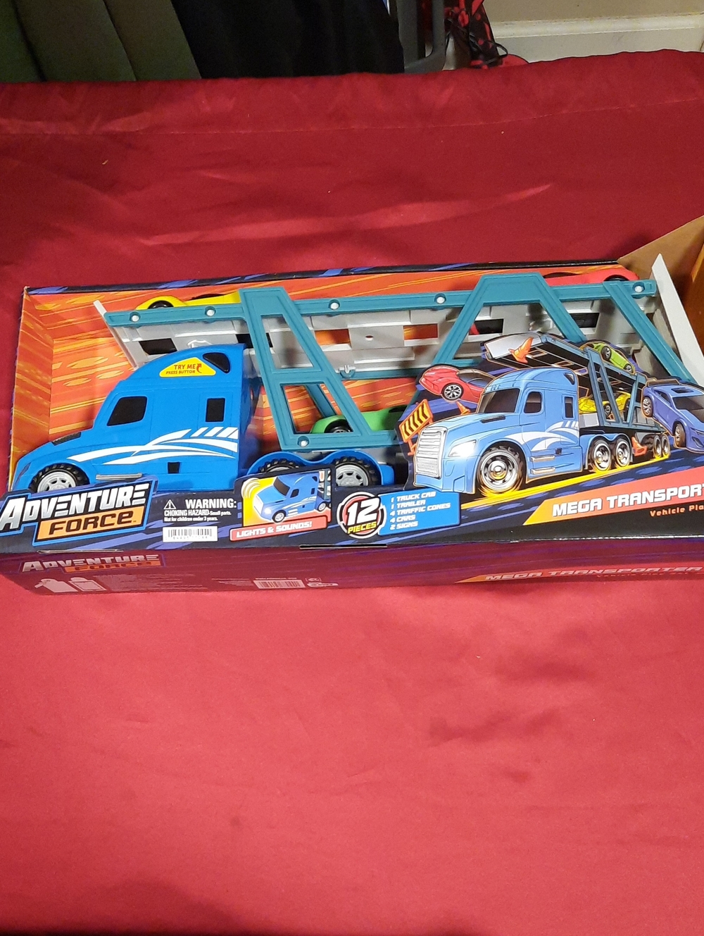 Adventure Force Blue Mega Car Transporter Truck for Kids